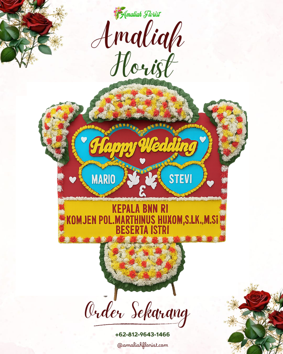 Papan Bunga Pernikahan Cikedal